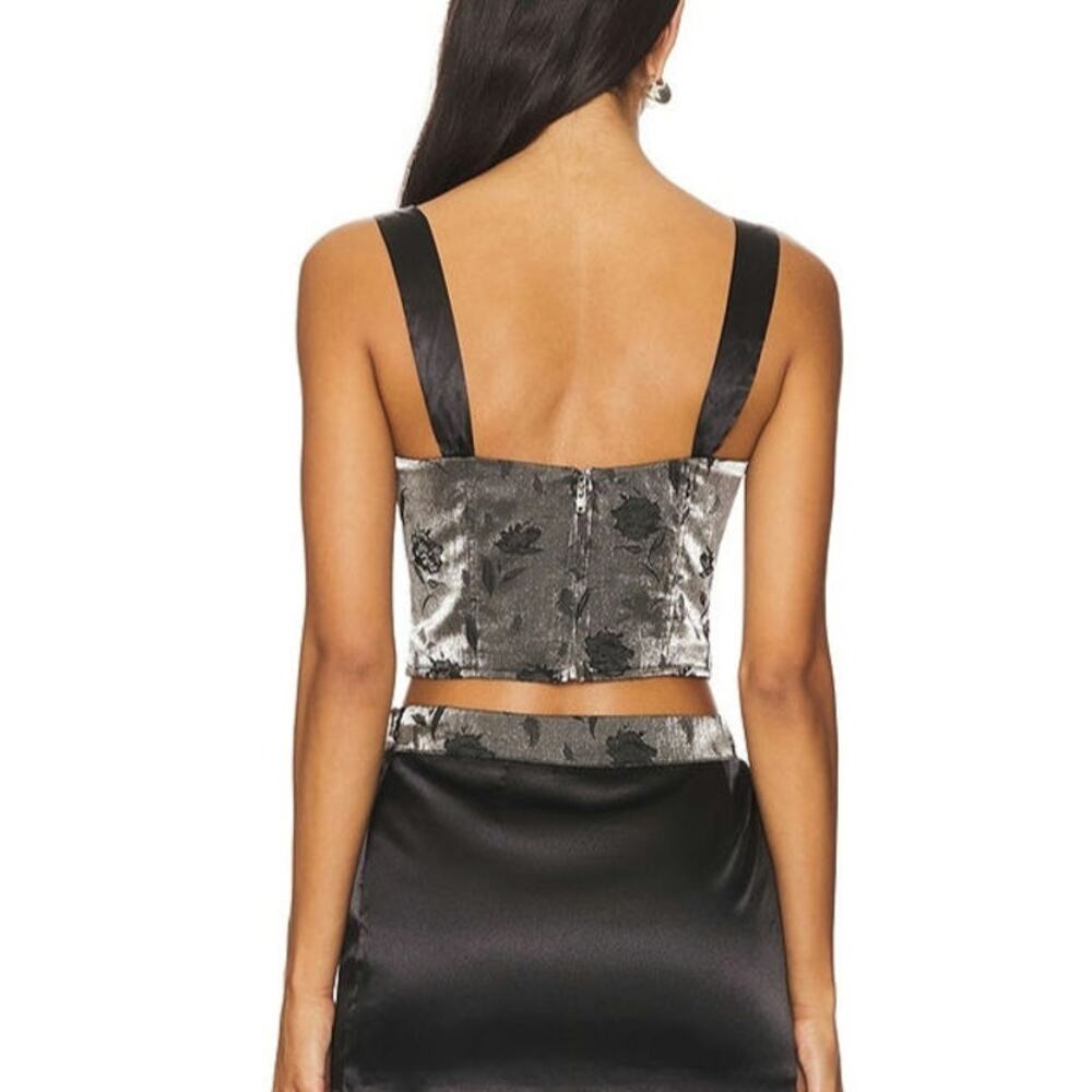 REVOLVE More to Come Celeste Corset Style Tie‎ Front Top in Black XS NEW - Picture 3 of 10